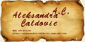 Aleksandra Ćaldović vizit kartica